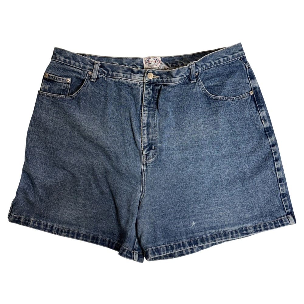 Carolina Plus Blues Denim Shorts Women's 24W Blue High Waisted Cotton Mom Shorts